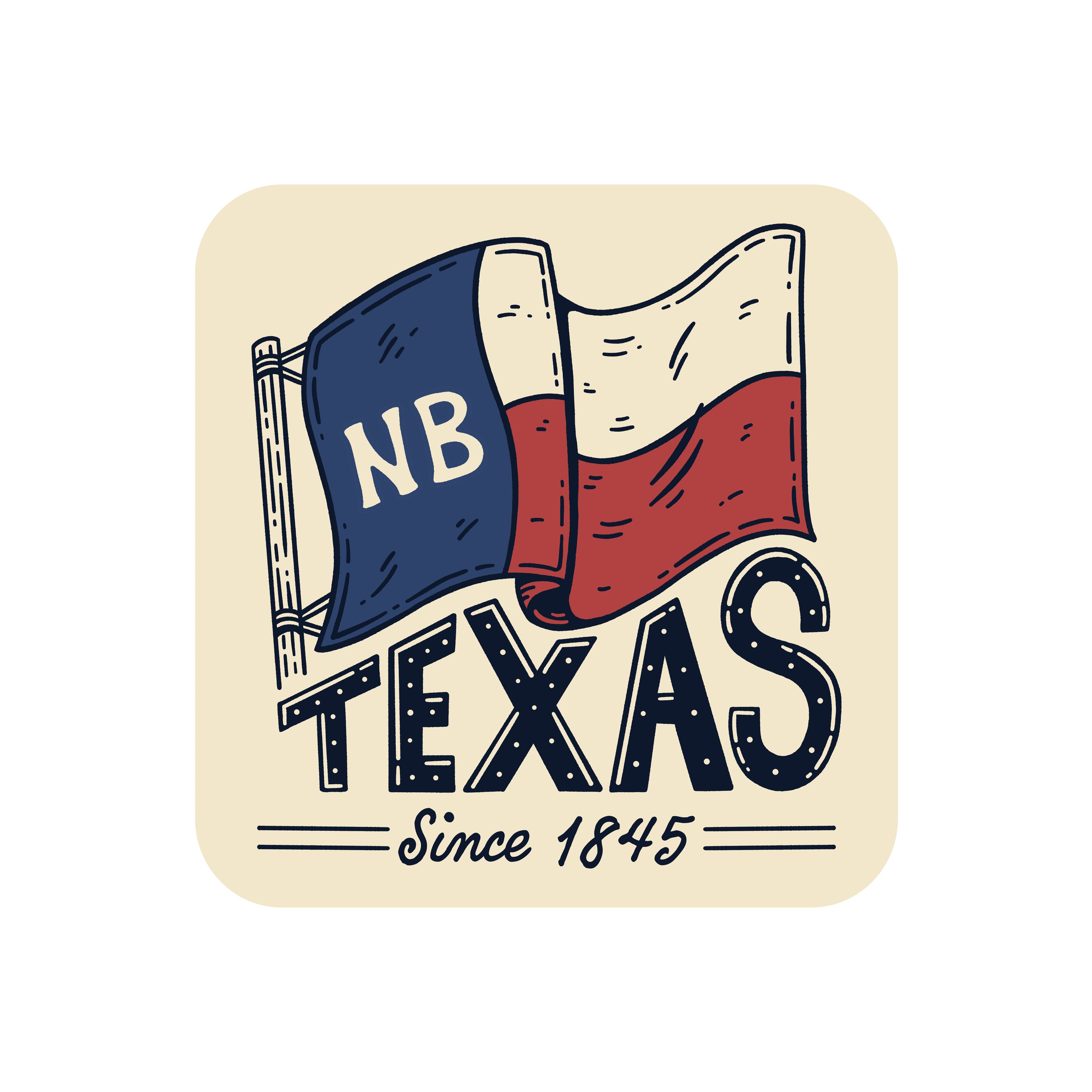 New Braunfels Texas Flag Sticker