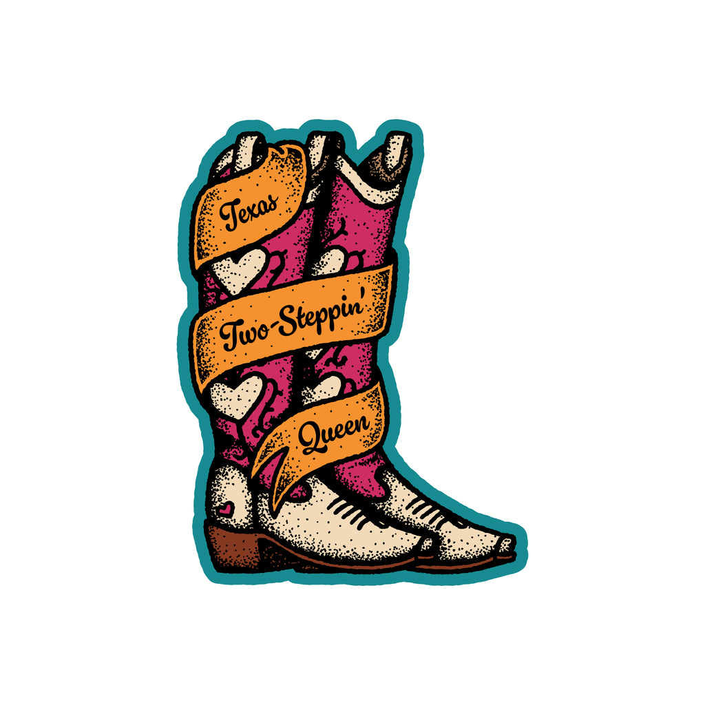 Texas Two-Steppin' Queen Sticker